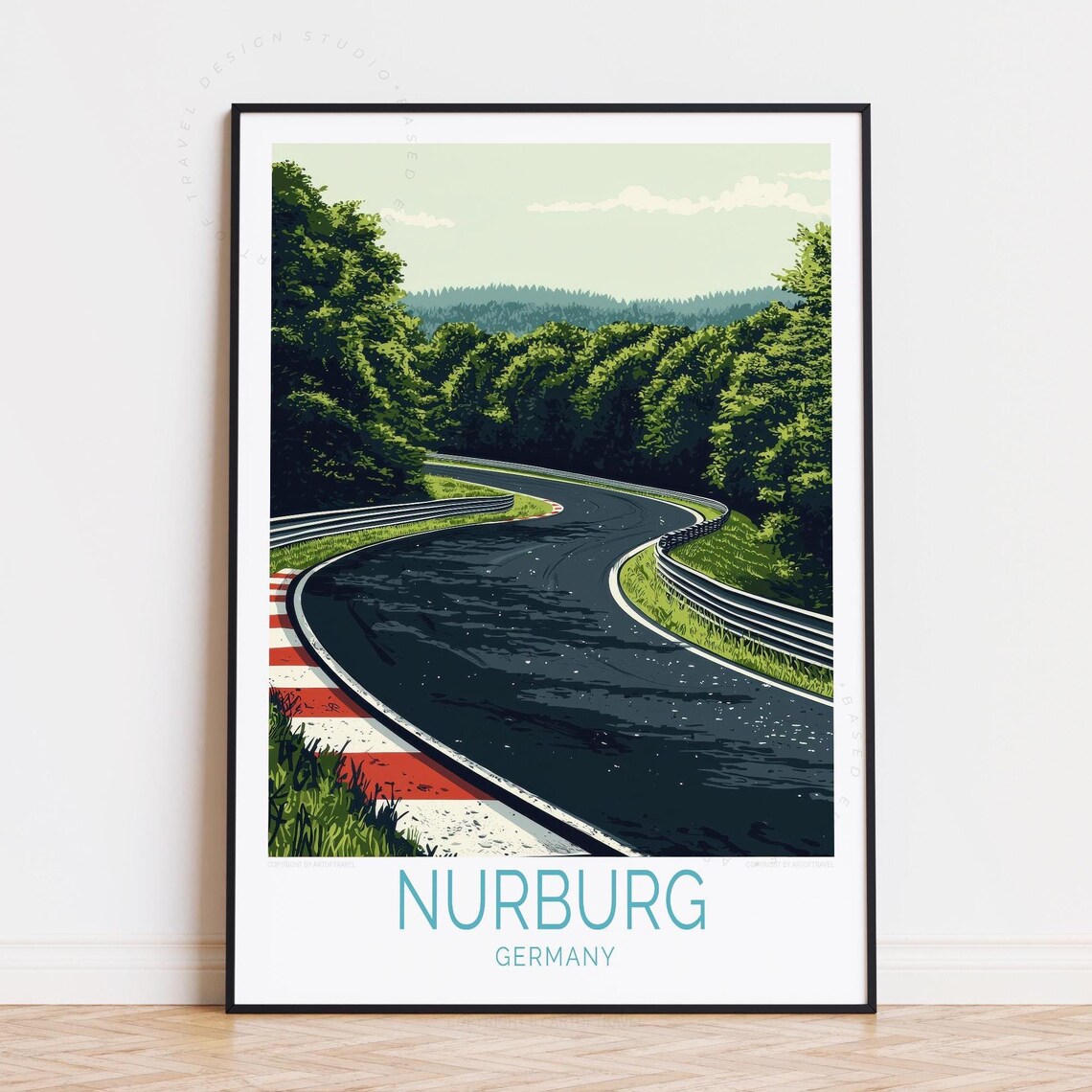 Nurburg Germany Race Track Hairpin Corner Woodland Scene Poster