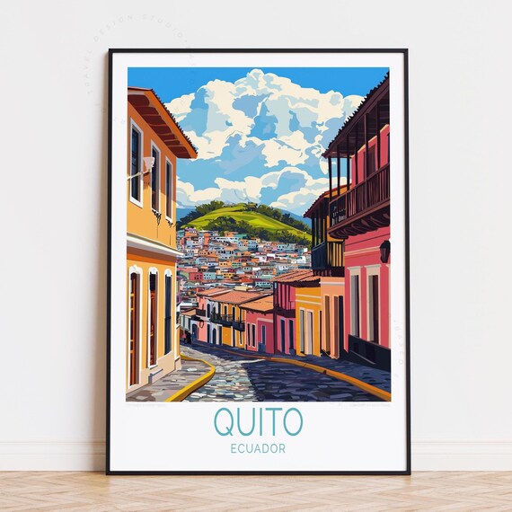 Quito Ecuador Travel Poster Wall Art Print Home Decor Birthday Gifts Custom Wedding Present