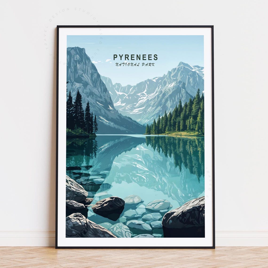 Pyrenees National Park Alpine Mirror Lake Peaks Reflection Poster