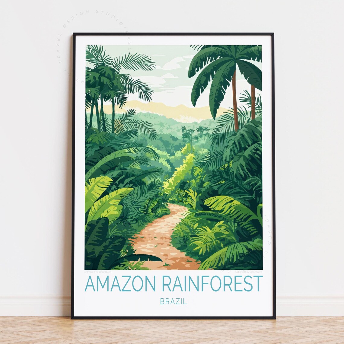 Amazon Rainforest Travel Poster Brazil Wall Art Print Home Decor Birthday Gifts Personalised