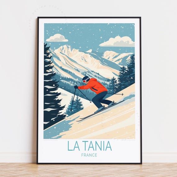 La Tania France Travel Print Wall Art Ski Resort Poster Home Decor Birthday Gifts Personalised
