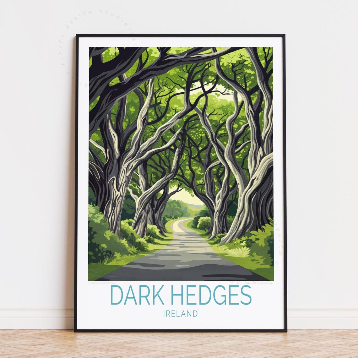 Dark Hedges Ireland Twisted Beech Trees Avenue Winding Road Poster