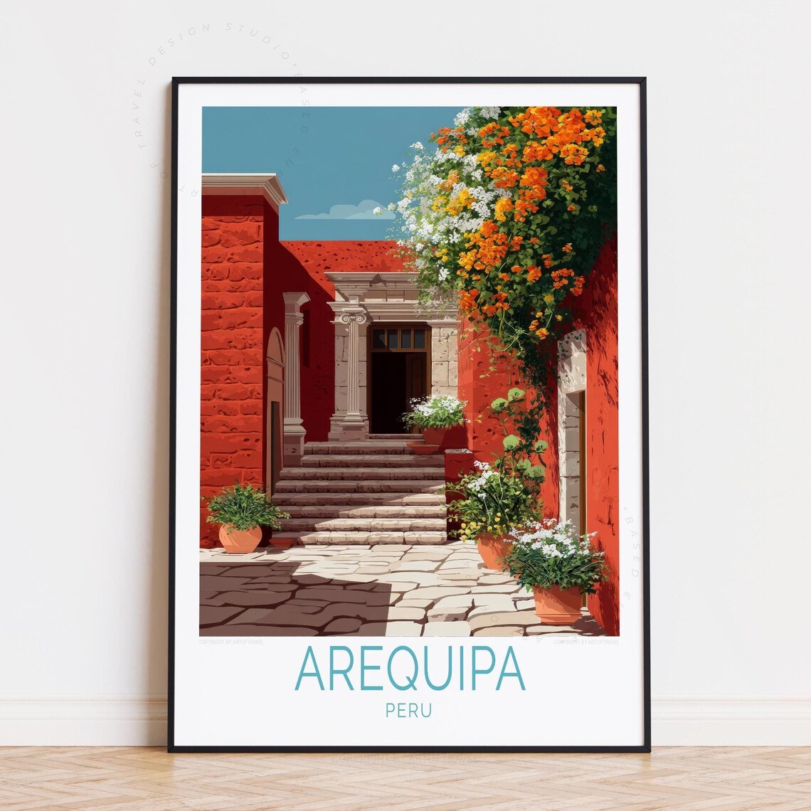 Arequipa Peru Travel Poster Wall Art Print Home Decor Birthday Gifts Wedding Present Custom
