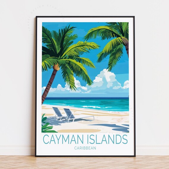 Cayman Islands Caribbean Travel Print Wall Art Poster Home Decor Birthday Gifts Wedding Present
