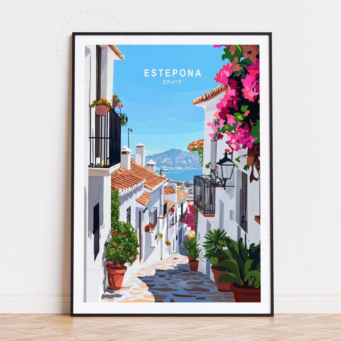 Estepona Spain Travel Poster, Costa Del Sol Travel Poster