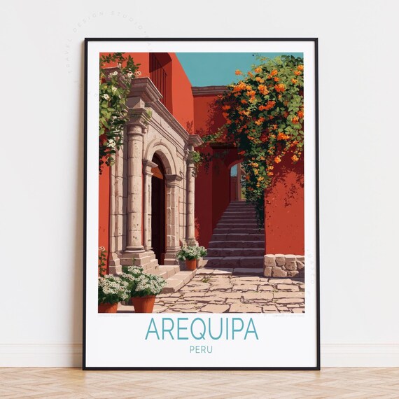 Arequipa Travel Poster Peru Wall Art Print Birthday Gifts Personalised Home Decor