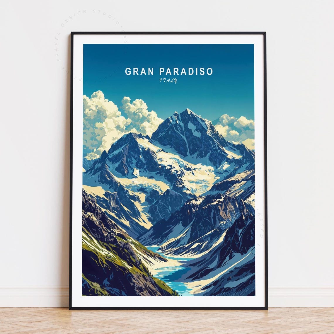 Majestic Gran Paradiso Italy Snow Capped Alpine Peaks Poster