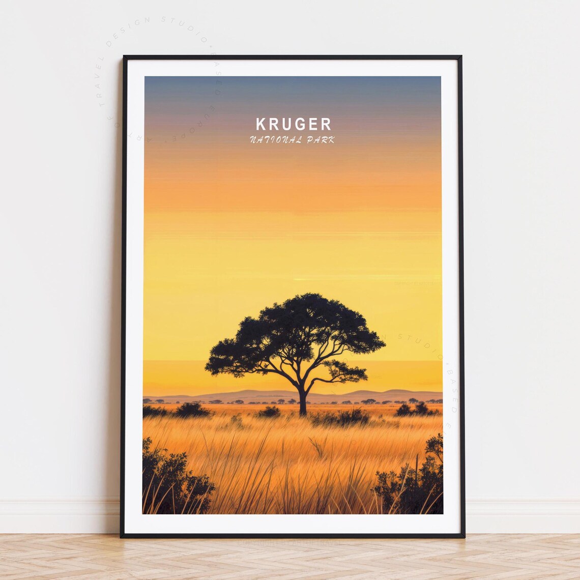 Kruger National Park Acacia Tree African Sunset Safari Poster