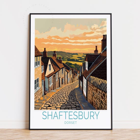 Shaftesbury England Travel Poster, Place-Name Art Print
