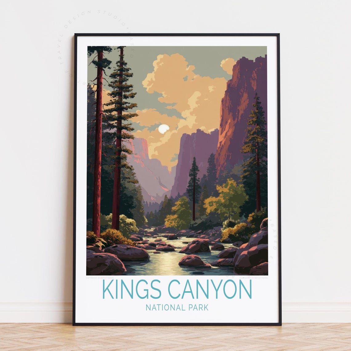 Kings Canyon National Park River Gorge Giant Sequoia Sunset Poster