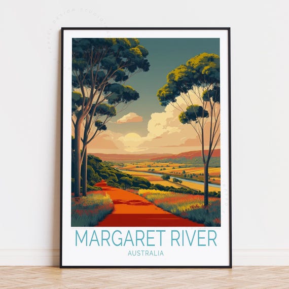 Margaret River Australia Travel Poster Wall Art Print Home Decor Custom Birthday Present