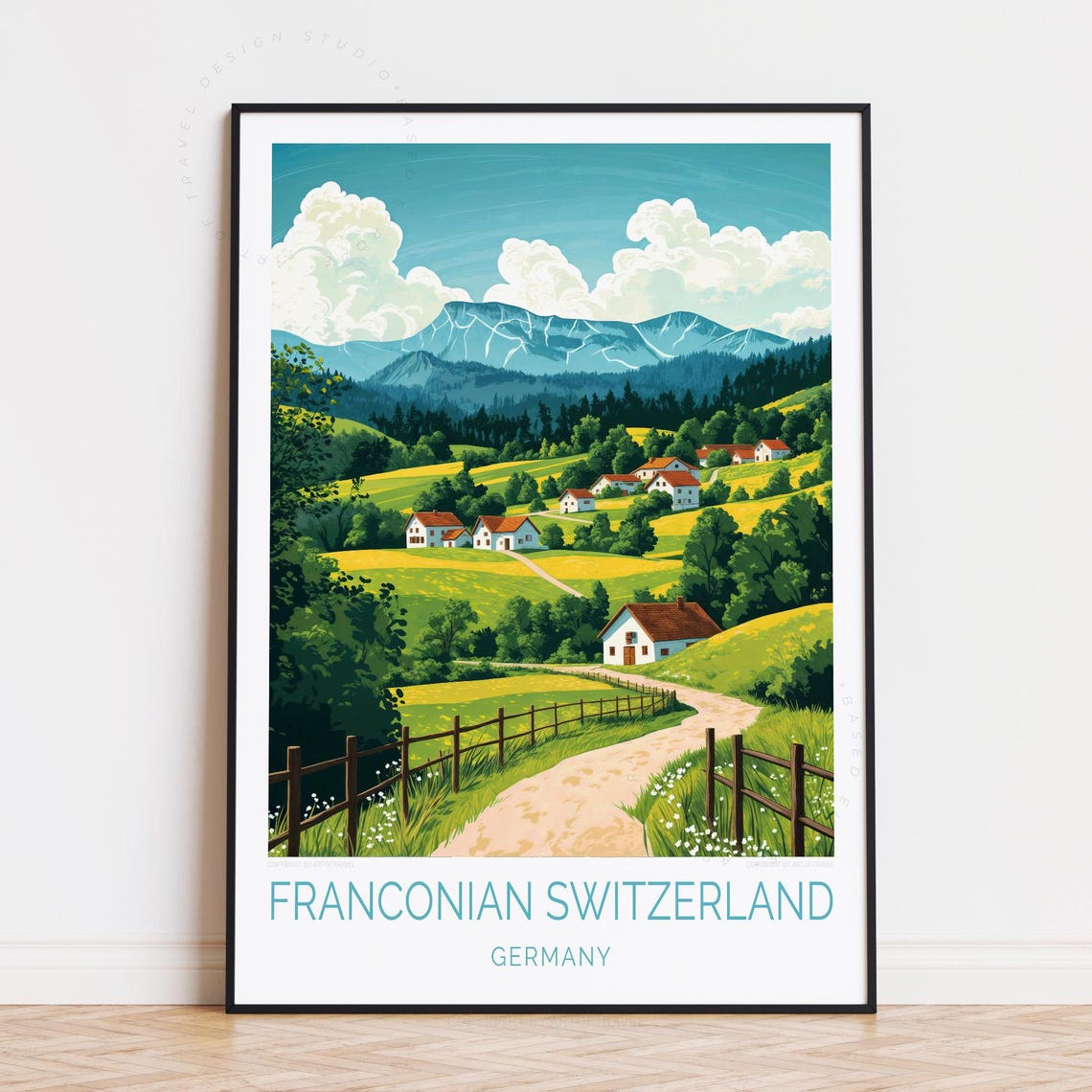 Franconian Switzerland Germany Hills Village Mountain Poster
