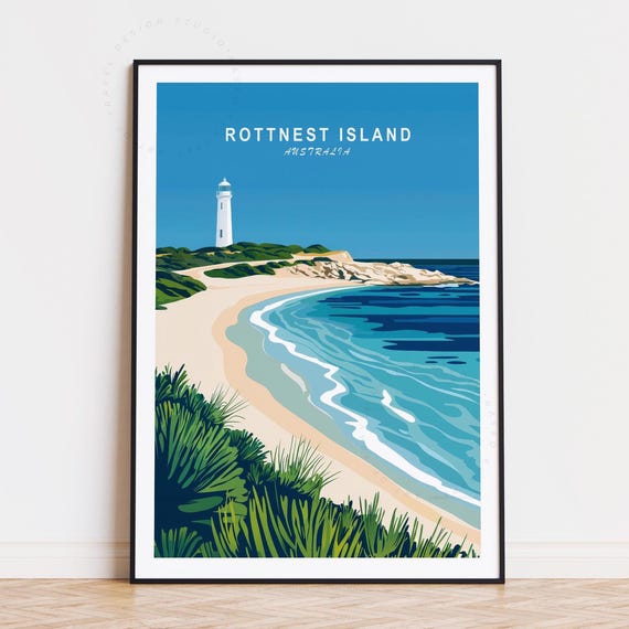 Rottnest Island Australia Travel Poster Wall Art Print Birthday Gifts Home Decor Minimalist