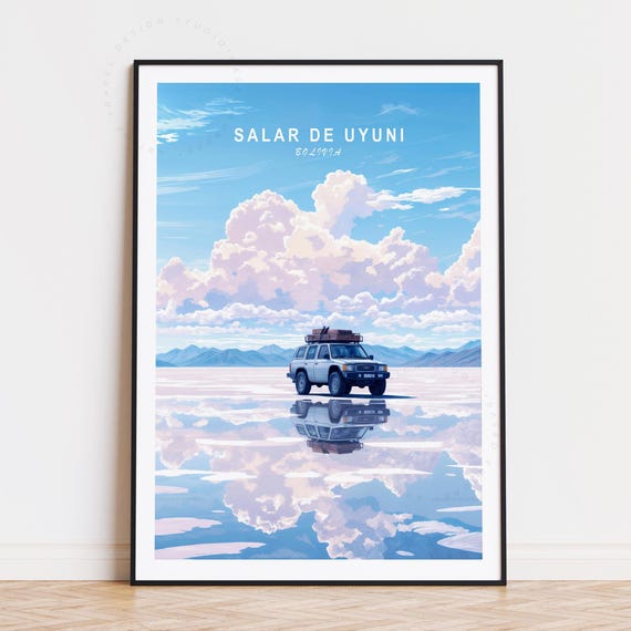 Salar De Uyuni Travel Poster, Minimalist Bolivia