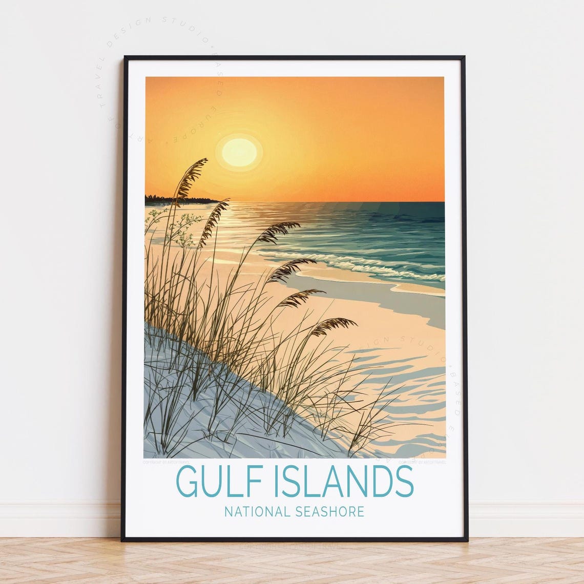 Gulf Islands National Seashore Golden Sun Over Dunes and Surf Poster