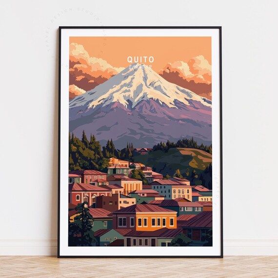 Quito Travel Poster Ecuador Wall Art Print Minimalist Home Decor Birthday Present