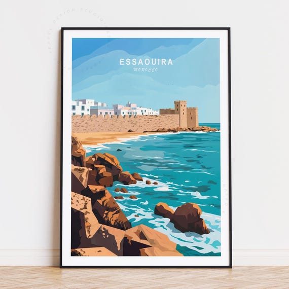 Essaouira Morocco Travel Poster Wall Art Print Birthday Gifts Personalised Home Decor