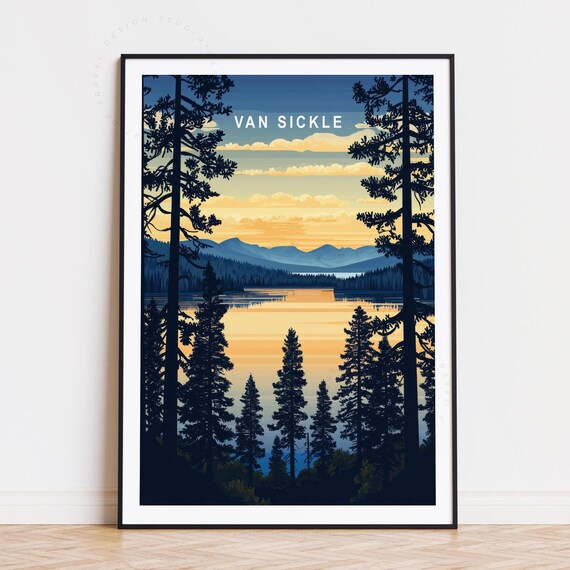 Van Sickle Bi State Park Forest Lake Sunrise Scenic View Poster