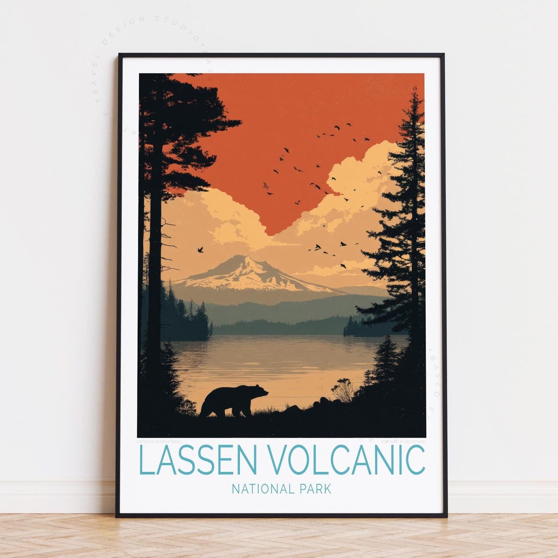 Lassen Volcanic National Park Bear at the Lake Sunset Poster