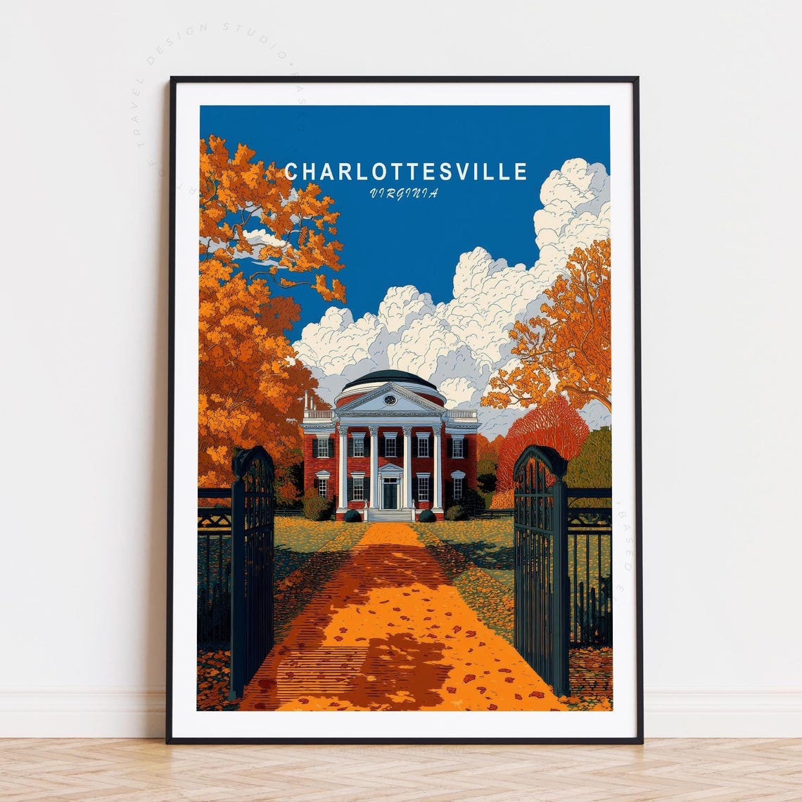 Charlottesville Virginia Monticello Dome Fall Foliage Poster