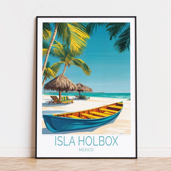 Isla Holbox Mexico Travel Poster, Latin America
