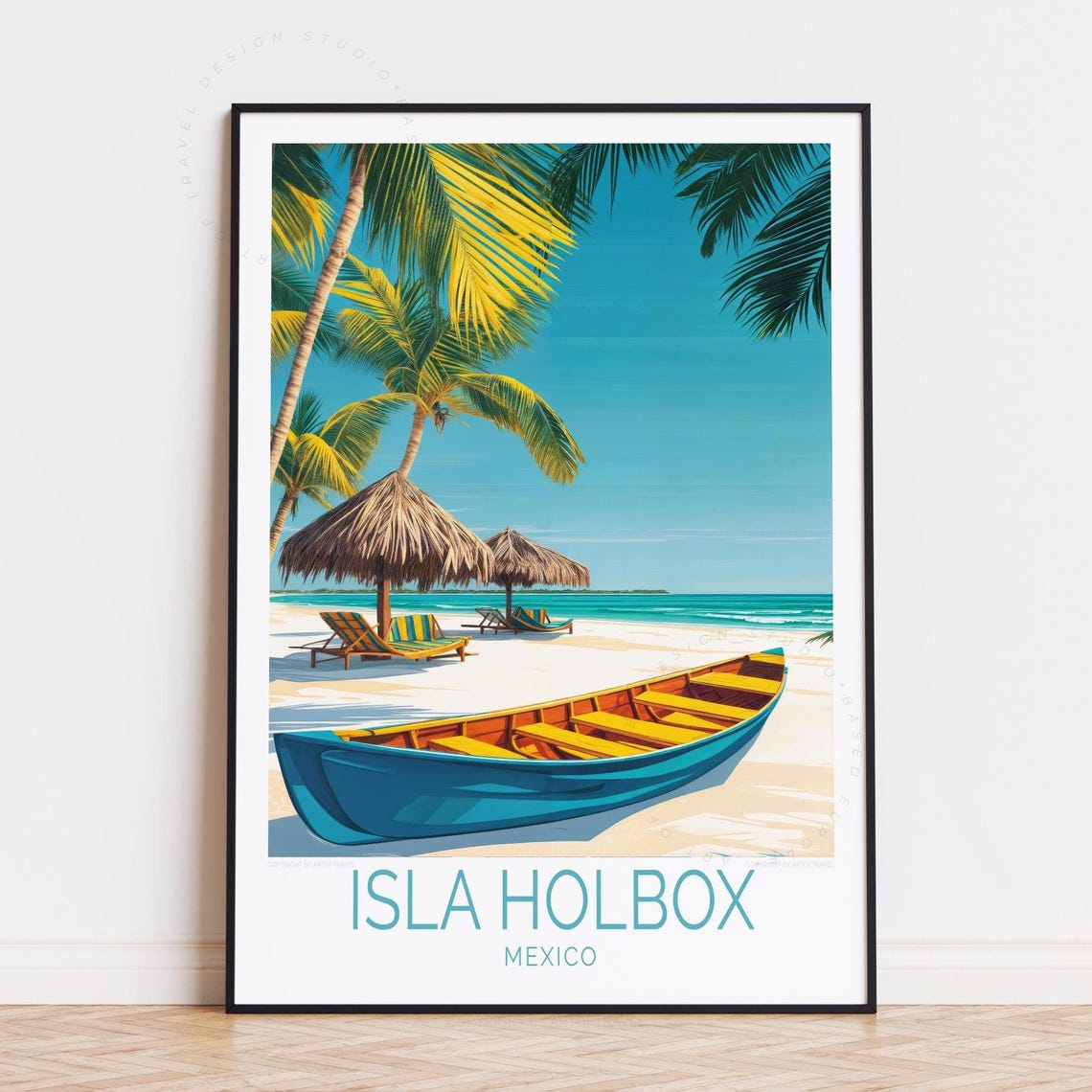 Isla Holbox Mexico Travel Poster, Latin America