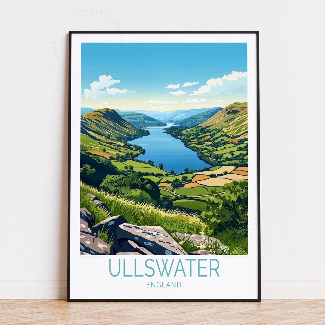 Ullswater England Valley Lake Rocky Viewpoint Green Hills Poster