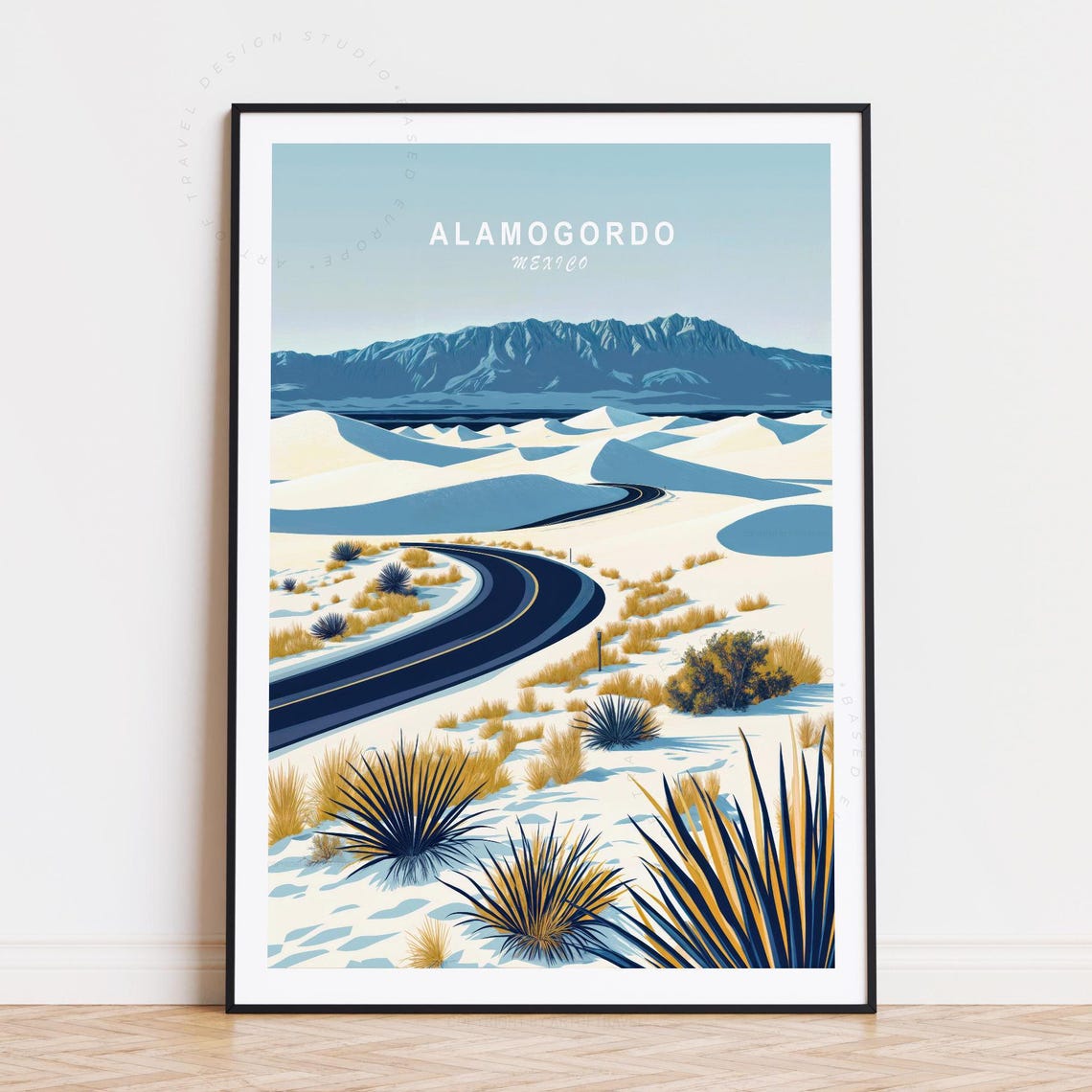 Alamogordo Mexico White Sand Dunes Desert Highway Yucca Poster