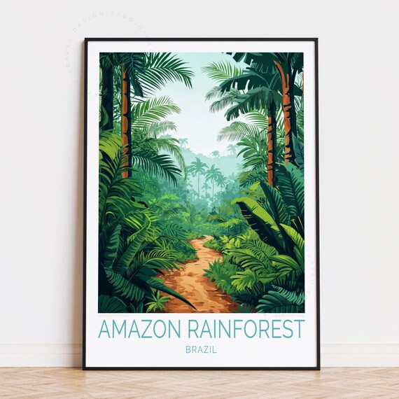 Amazon Rainforest Brazil Travel Poster Wall Art Print Home Decor Birthday Gifts Wedding Present