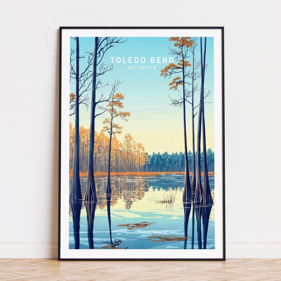 Toledo Bend Reservoir Golden Sunset Cypress Lake Calm Poster