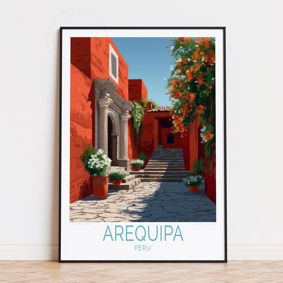 Arequipa Travel Poster Peru Wall Art Print Birthday Gifts Wedding Present Custom Home Decor