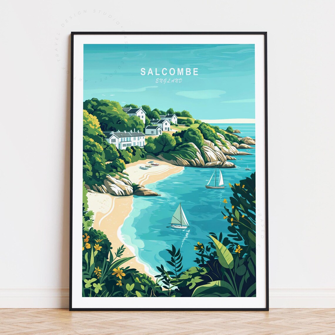 Ventura California Beach Highway Lined With Palm Trees Travel Poster