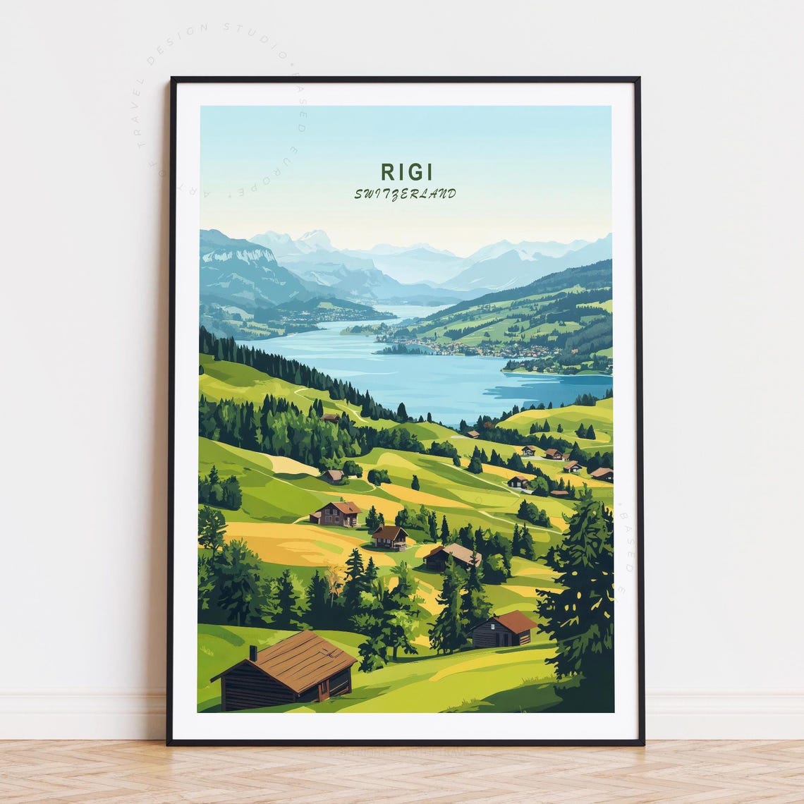 Rigi Switzerland Golden Meadows Chalets Lake Valley View Poster
