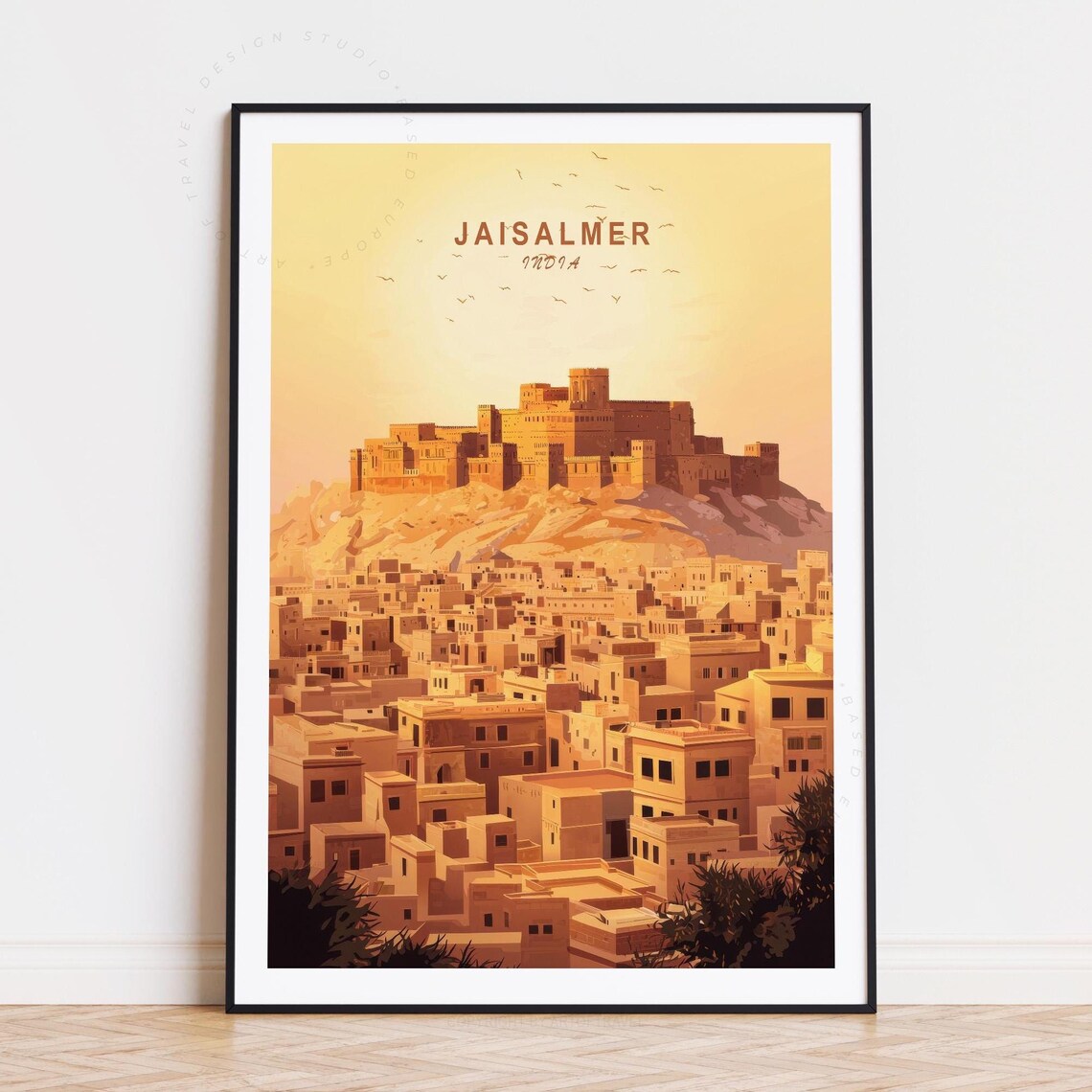 Jaisalmer India Sandstone Fort City Warm Morning Light Travel Poster