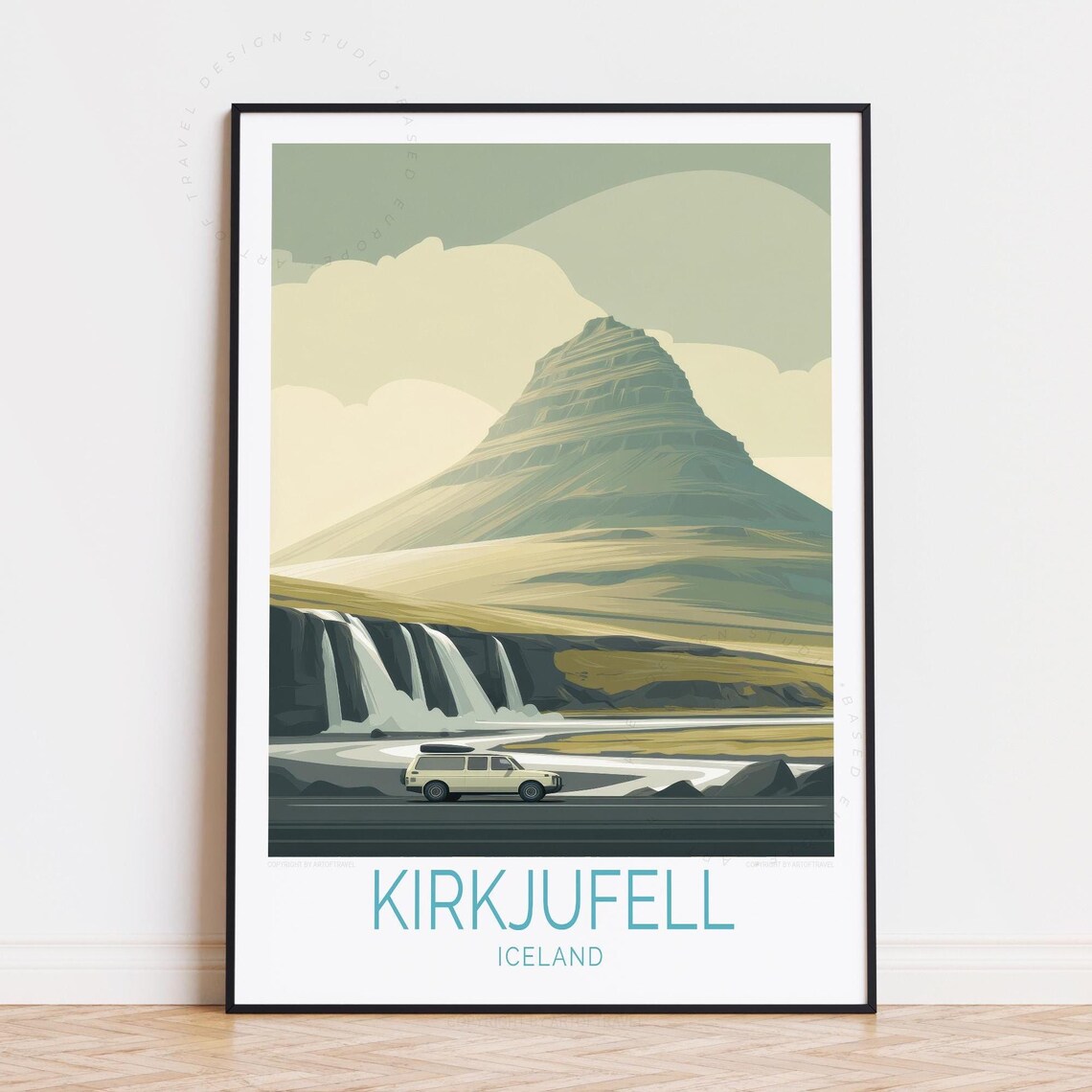 Kirkjufell Iceland Iconic Peak Falls Road Trip Adventure Travel Poster