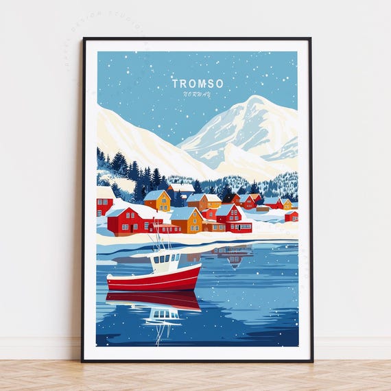 Tromso Minimalist Cityscape Travel Poster