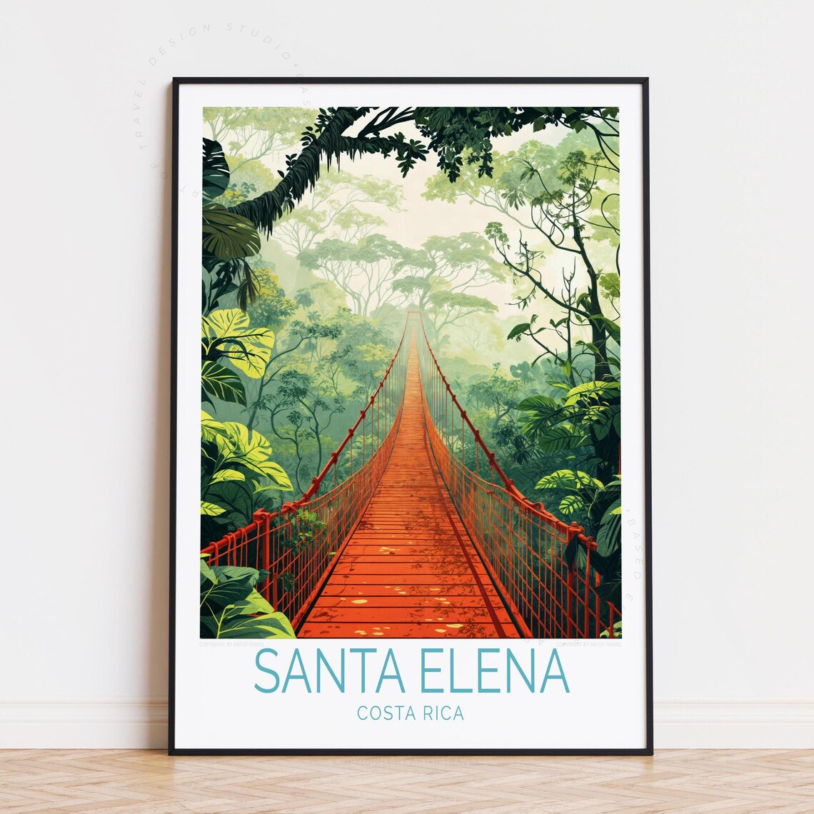 Santa Elena Costa Rica Rainforest Suspension Bridge Art Poster