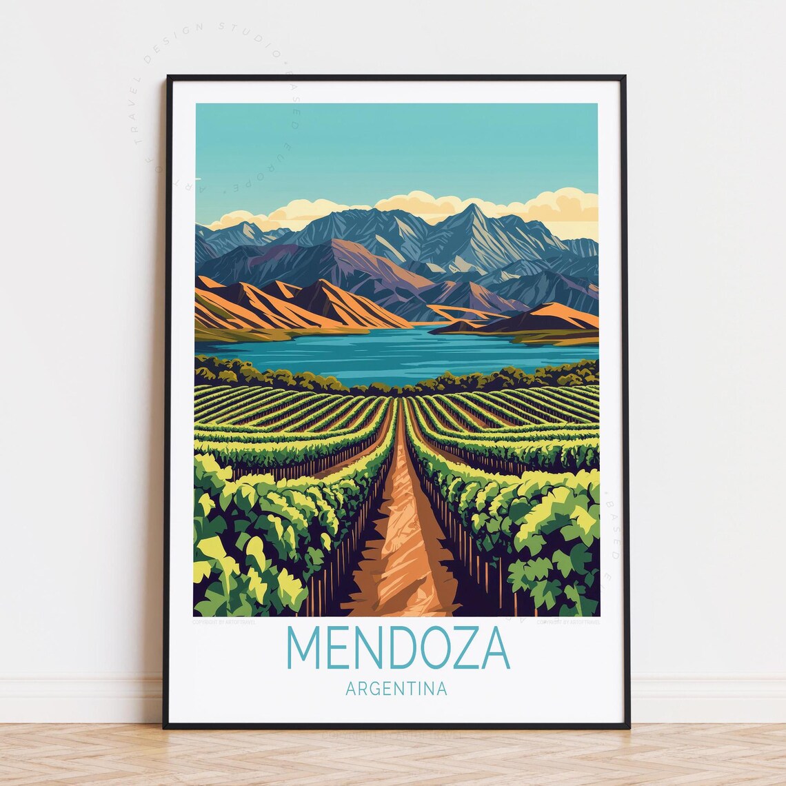 Mendoza Argentina Travel Poster Wall Art Print Home Decor Personalised Birthday Present