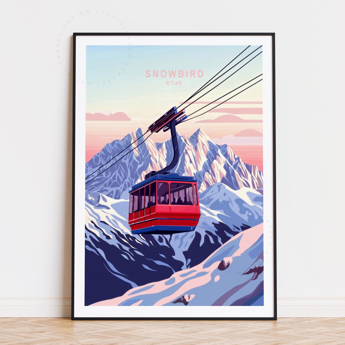 Snowbird Utah Ski Resort Tram Gondola Winter Mountain Poster