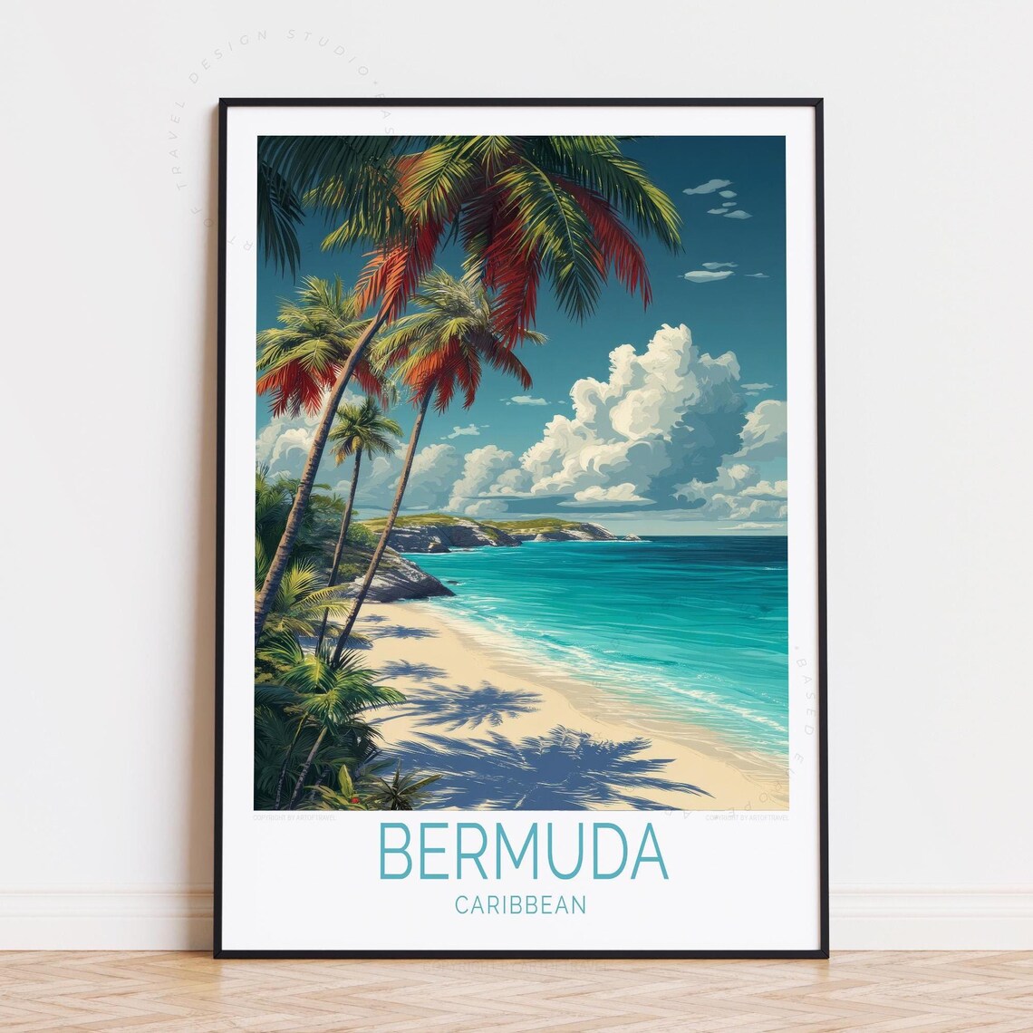 Bermuda Travel Poster Caribbean Wall Art Print Home Decor Birthday Gifts Personalised