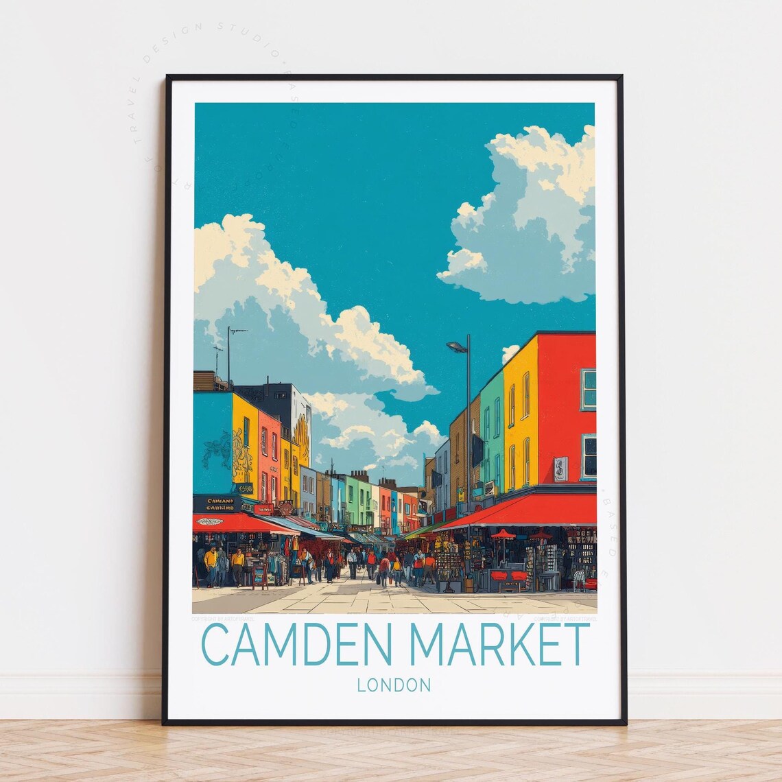 Camden Market London Market Street Colorful Buildings Travel Poster