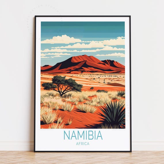 Namibia Southern Africa Travel Poster Wall Art Print Birthday Gifts Custom Home Decor