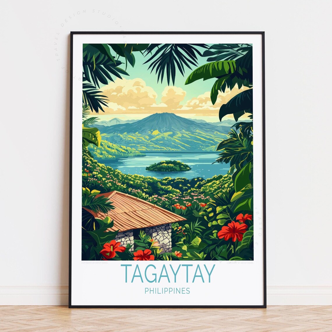 Tagaytay Philippines Volcano Lake Jungle View Flower Hills Poster