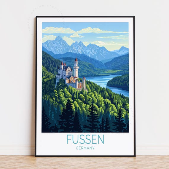 Fssen Germany Travel Poster, Travel Poster
