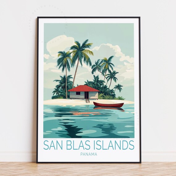 San Blas Islands Panama Travel Poster Wall Art Print Birthday Gifts Personalised Home Decor