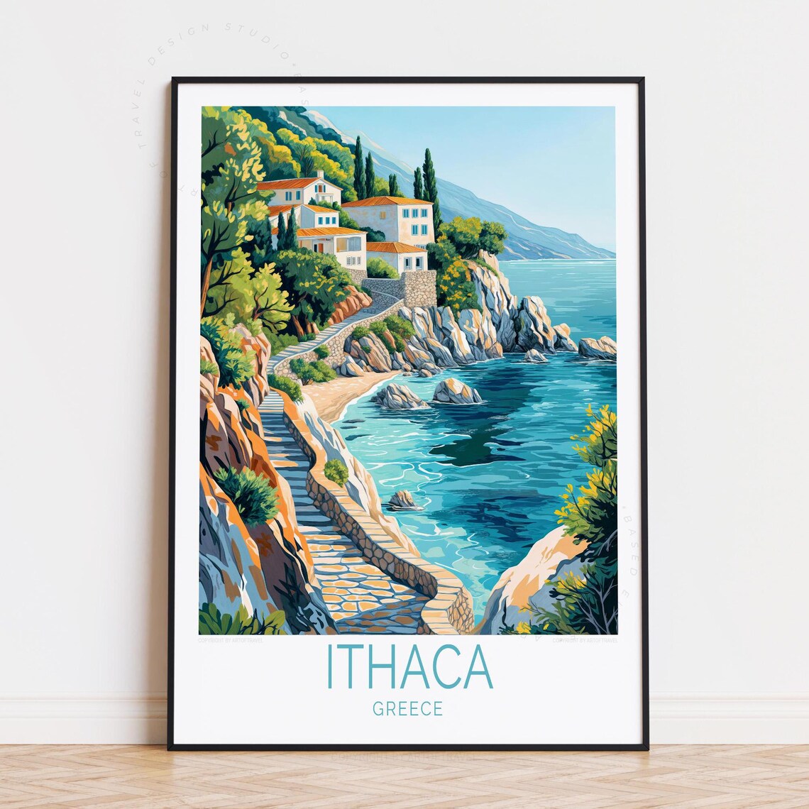 Ithaca Travel Poster, Greece Travel Poster