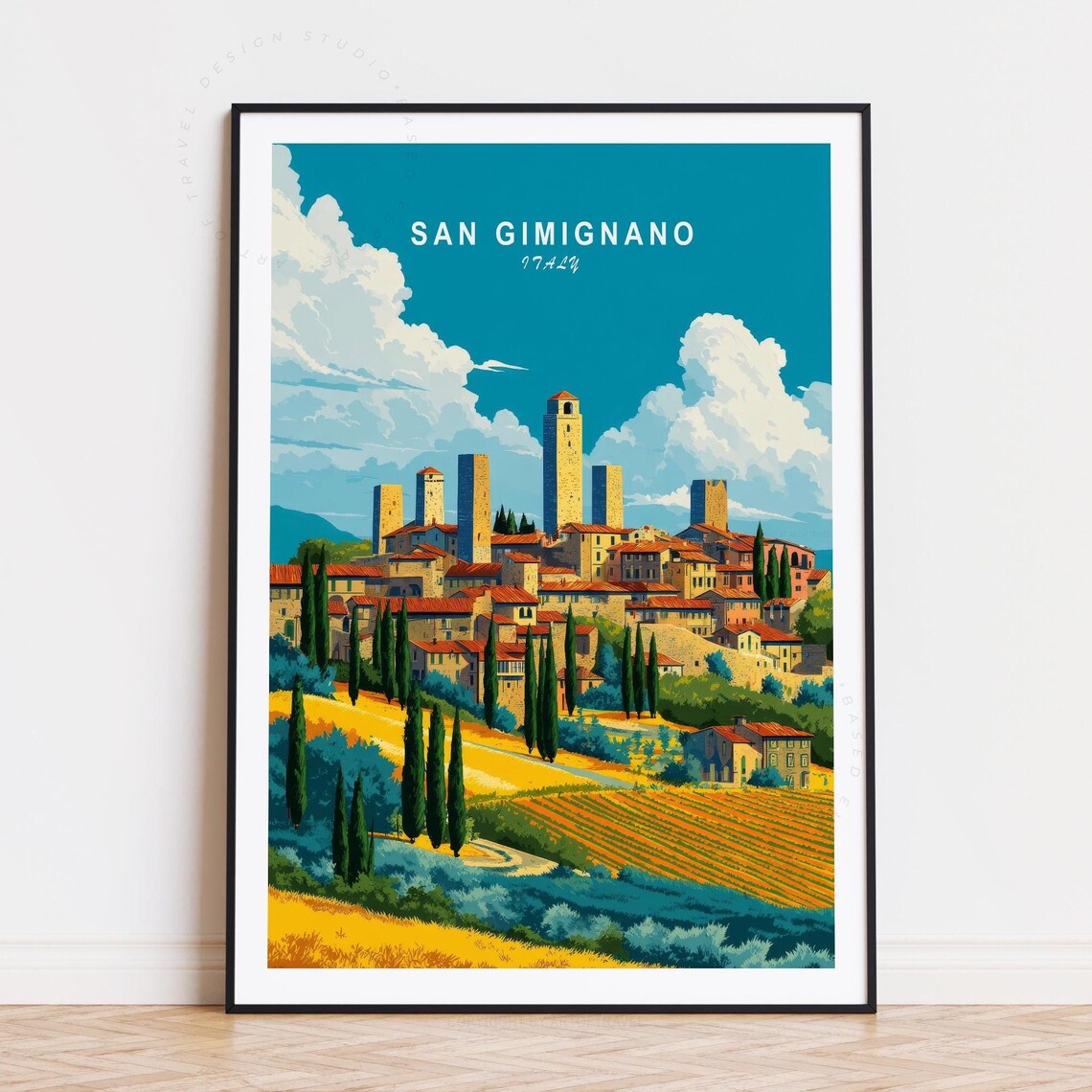 San Gimignano Italy Tuscan Hill Town Medieval Towers Skyline Poster