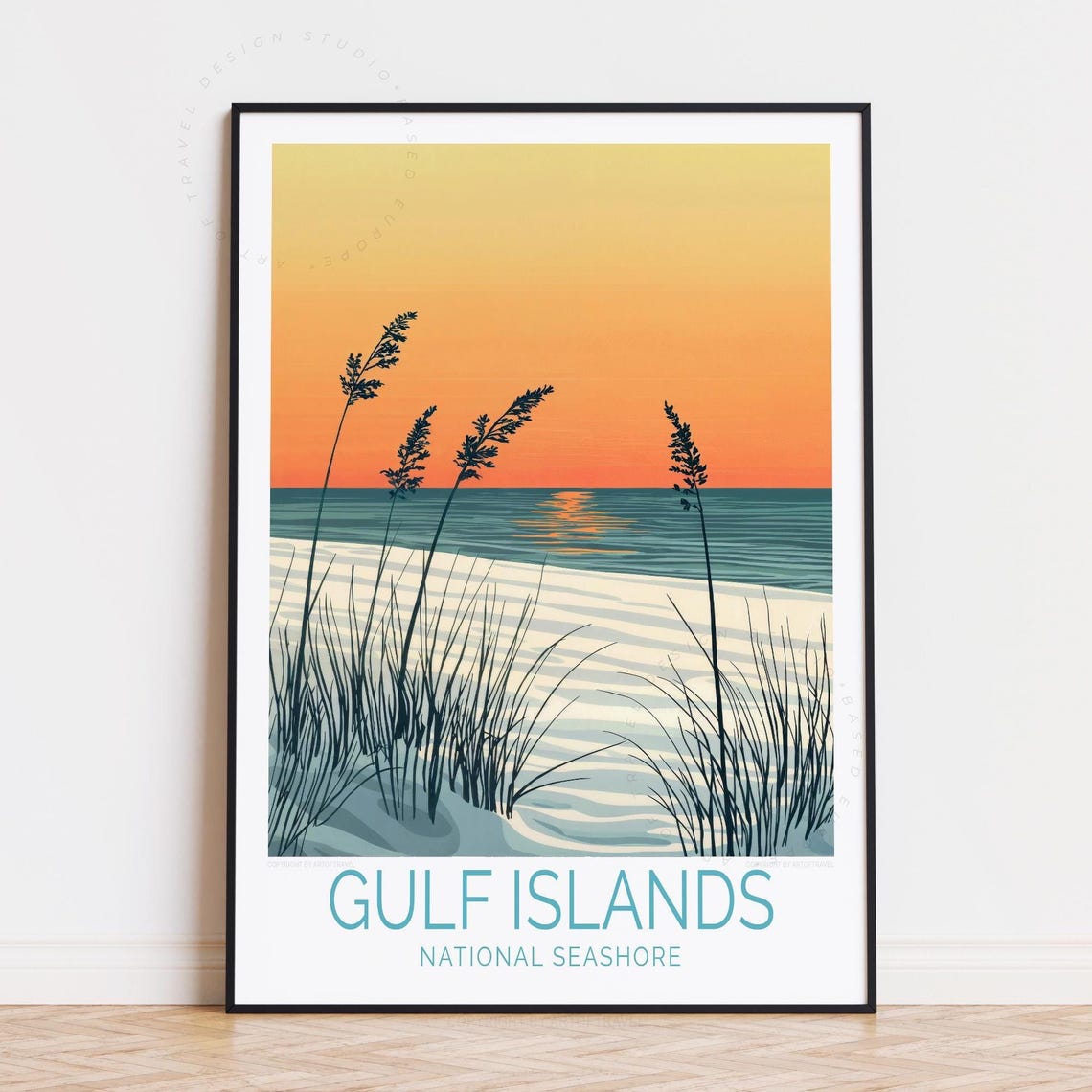 Gulf Islands National Seashore Sunset Over Beach Dunes Poster