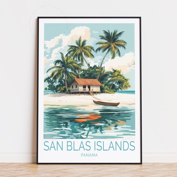San Blas Islands Travel Poster Panama Wall Art Print Home Decor Birthday Gifts Custom
