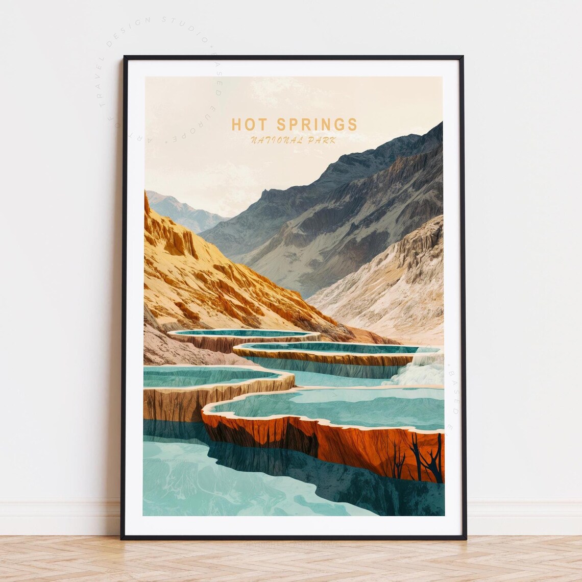 Hot Springs National Park Turquoise Terrace Pools Canyon Poster